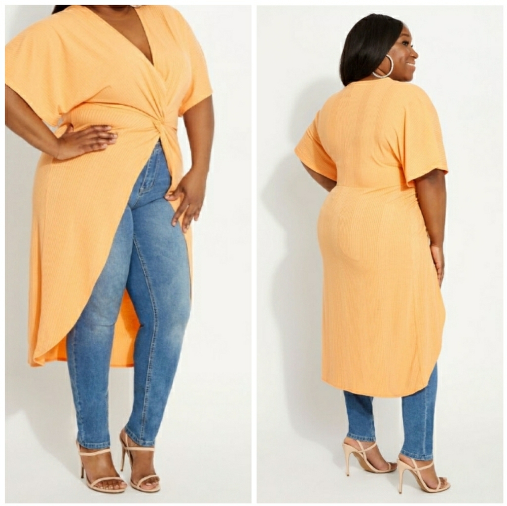 Ashley Stewart Surplice Plus Size Tunic Top